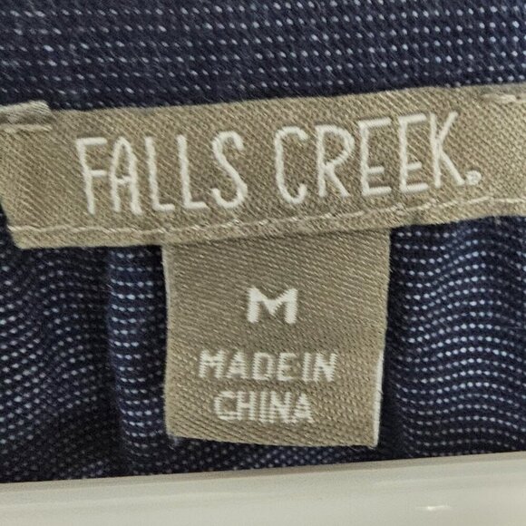 Falls Creek Blue Chambray Dress Minimalist Boho Lagenlook Short Dress M - Picture 11 of 14